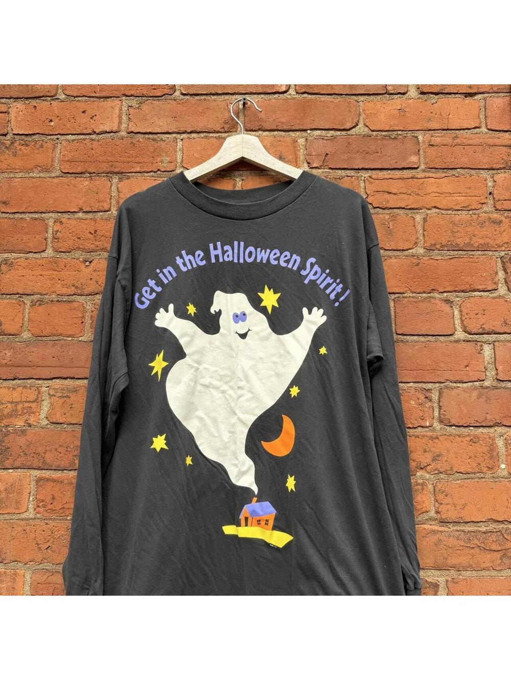 vintage hallmark get in the Halloween spirit long sleeve t shirt 90s XL